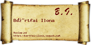 Bártfai Ilona névjegykártya